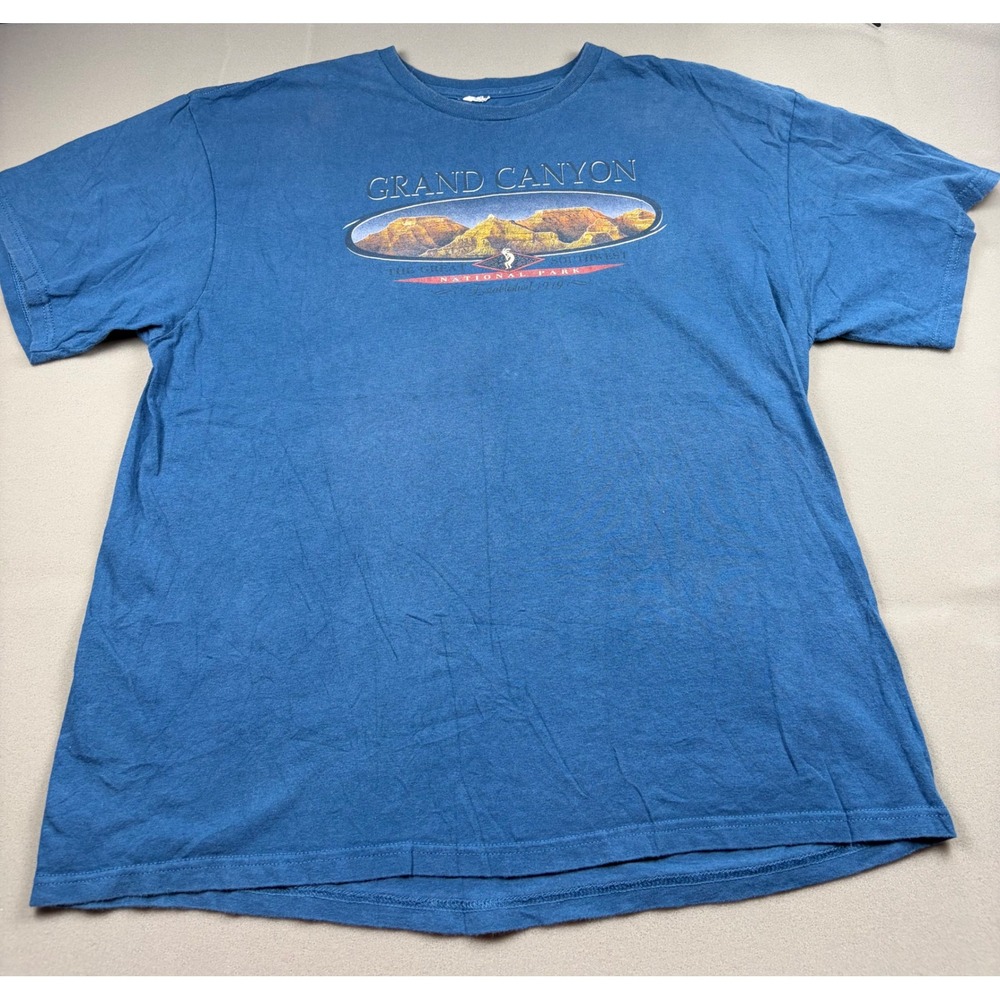 Grand Canyon National Park Graphic T-Shirt Mens XL Blue Short Sleeve Souvenir